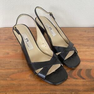 Etienne Aigner Catalan Black Slingback Sandals - Size 8